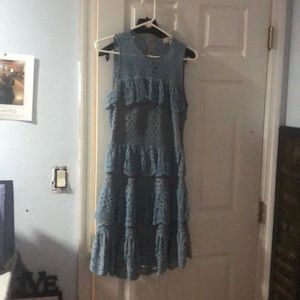 Michael Kors smoky blue dress with taupe lining